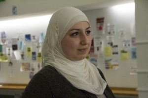 UConn student Reiham Barmo said her parents started worrying about her safety after three Muslims were murdered in Chapel Hill, North Carolina on Feb. 10. (Photo by Kaitlin Carroll)