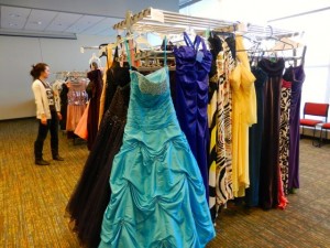UConn Love146 collected a variety of over 150 dresses for their second annual dress resale. (Photo by Alyssa Davanzo)